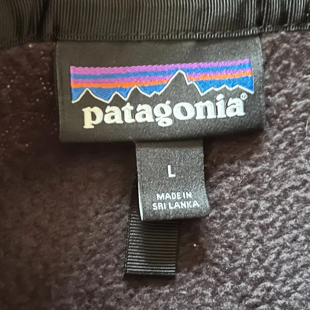 SOLD Patagonia Black Sherpa Fleece Zip Up Jacket Top Mens Size Large - Picture 3 of 9